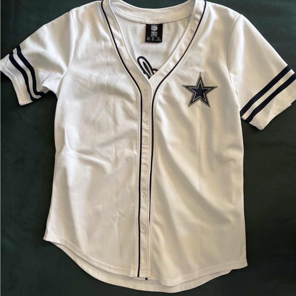 NFL White and Blue Women's Jersey Top